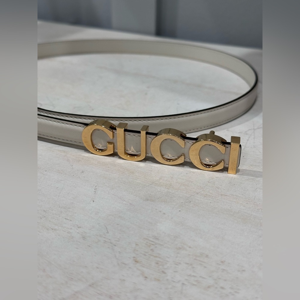 Gucci Ivory and Gold Women's Belt